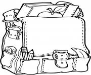 Coloriage casier scolaire sac a dos dessin