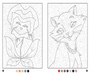 magique disney chat et plante dessin à colorier