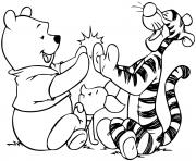 tigre fou Tigger Too joue avec Winnie dessin à colorier