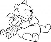 Coloriage winnie pooh se balade avec joie dessin