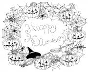 joyeuse halloween mandala dessin à colorier