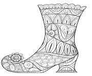 halloween zentangle botte de sorciere dessin à colorier