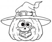 chapeau et citrouille amusante pour Halloween dessin à colorier