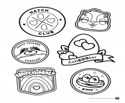 Color Your Own Hatch Club Patches dessin à colorier