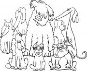 une bande de chiens adorables maternelle dessin à colorier