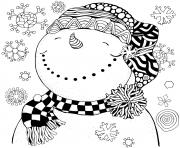 Coloriage bonhomme de neige qui fait un coucou dessin