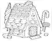 Coloriage trois maisons de pain depices en patisseries moderne dessin