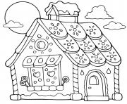 paysage pain epice maison biscuit patisserie dessin à colorier