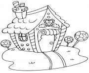 gingerbread house dessin à colorier