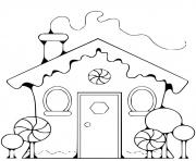 maison enfant pain depice dessin à colorier
