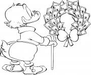 Coloriage Winnie holding up banner dessin