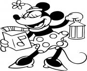 Coloriage bebe mickey glisse avec des cadeaux de noel dessin