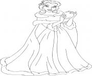 Coloriage Beauty and the Beast disney noel 4 dessin