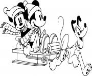 Coloriage Mickey Mouses wreath merry christmas dessin
