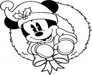 Coloriage mickey mouse noel classique pour le reveillon de noel dessin