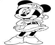 Minnie wearing santa hat dessin à colorier