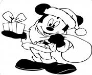 Mickey Mouse as Santa Claus dessin à colorier
