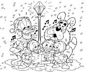 Donald nephews singing carols dessin à colorier