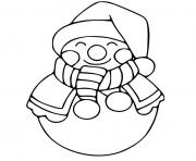 bonhomme de neige pour maternelle dessin à colorier