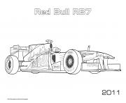 F1 Red Bull Rb7 2011 dessin à colorier