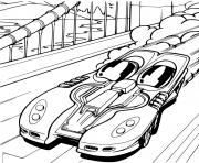 Coloriage hot wheels voiture de course dessin