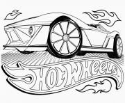 hot wheels voiture de course dessin à colorier
