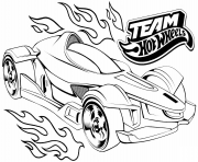 Coloriage Team Hot Wheels Red voiture rapide dessin