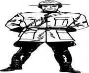 Coloriage policier avec radio portative dans la main dessin