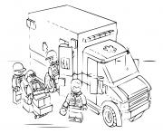Coloriage lego police ambulance