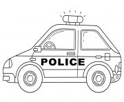 Coloriage voiture de police maternelle americaine dessin