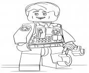 Coloriage police lego avec des menottes