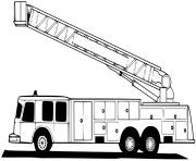 Coloriage camion des pompiers avec echelle dessin