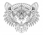 mandala tigre zen dessin à colorier