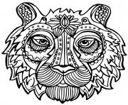 Coloriage tigre kawaii mignon avec de superbe yeux dessin