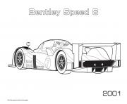 Sport F1 Bentley Speed 8 2001 dessin à colorier