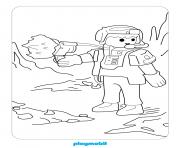 Coloriage playmobil le pompier eteint le feu dessin