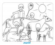 Coloriage playmobil la prehistoire avec animaux dessin