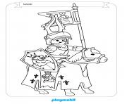 Coloriage garcon playmobil sur un cheval dessin