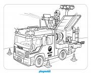 camion de pompier playmobil dessin à colorier