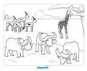 Coloriage playmobil la prehistoire contre les animaux dessin