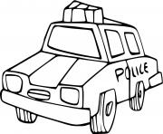 Coloriage transport voiture de police style carre dessin