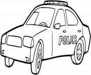 Coloriage voiture de police facile simple dessin