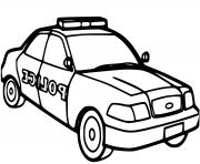 voiture de police maternelle americaine dessin à colorier