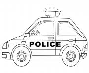 voiture de police nationale france dessin à colorier
