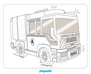 Coloriage camion de pompier simple dessin