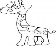 bebe girafe dessin à colorier