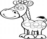animaux girafe pour petit dessin à colorier