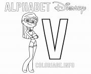 Coloriage Lettre V pour Vanellope dessin