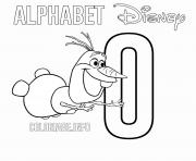 Lettre O pour Olaf Frozen Disney dessin à colorier