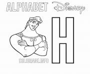 Lettre H pour Hercules dessin à colorier